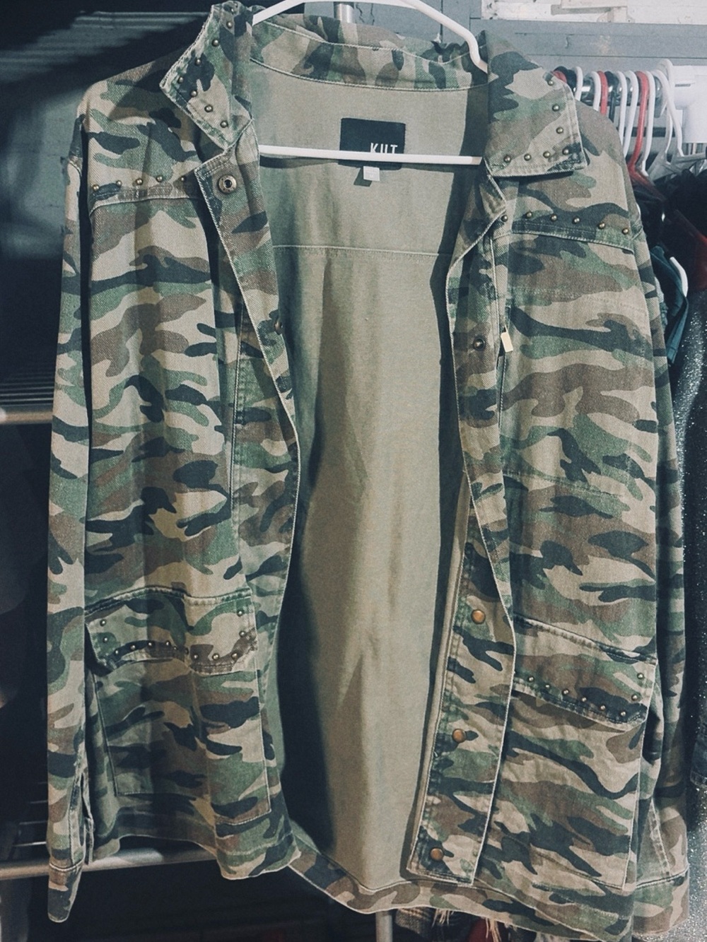 Kut from the Kloth Women’s Camo Utility Jacket - Green Camouflage